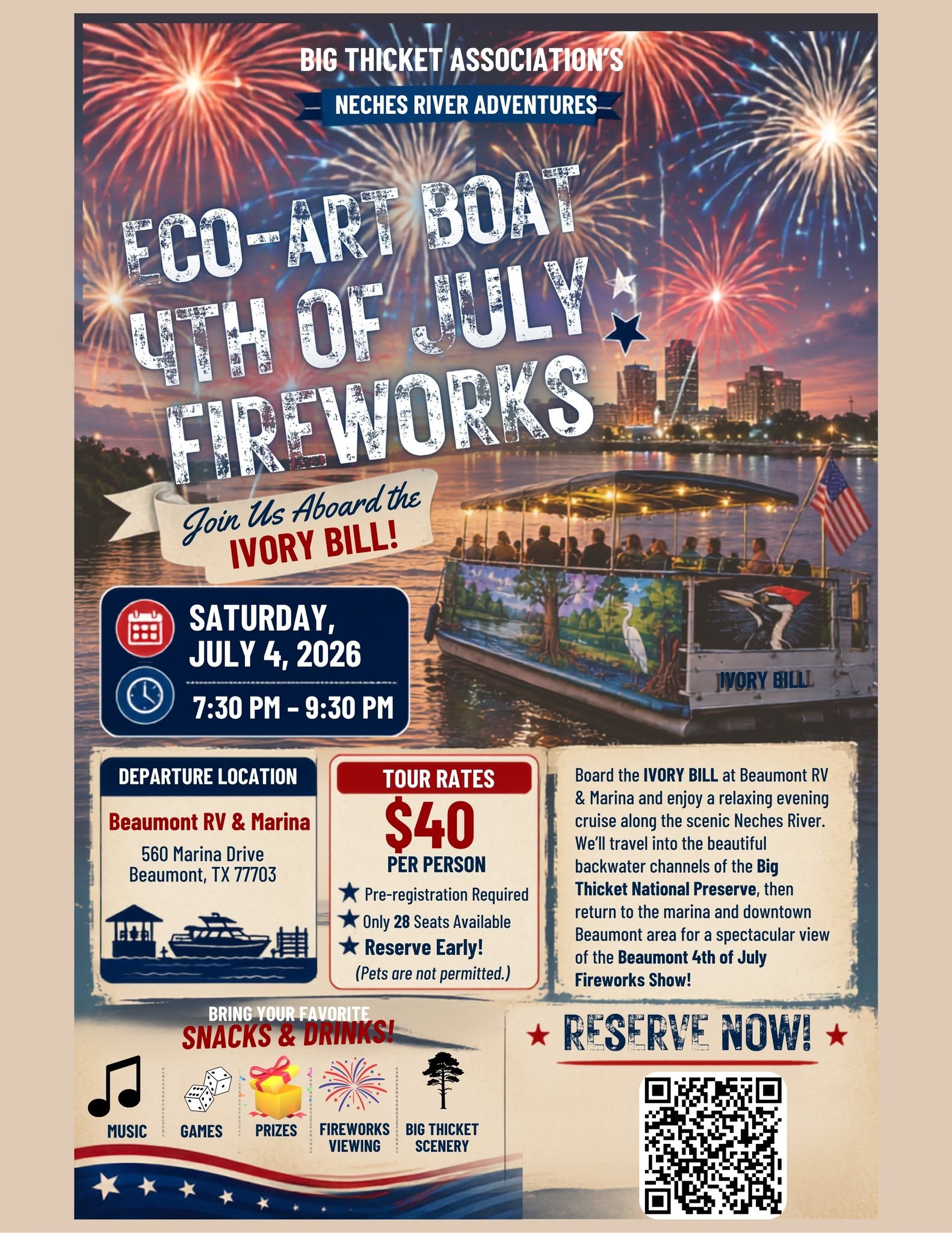 July 4 fireworks excursion