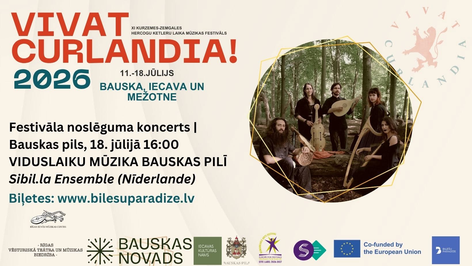 XI Kurzemes–Zemgales hercogu Ketleru laika mūzikas festivāls “Vivat Curlandia!”