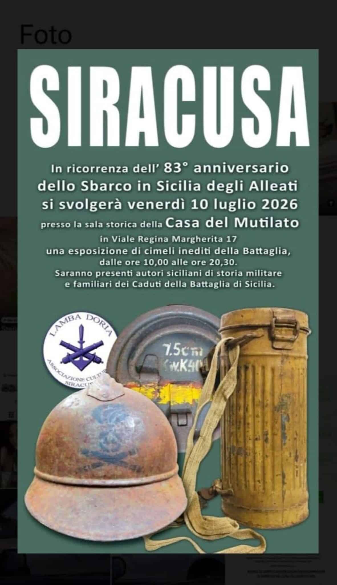 Mostra commemorativa dedicata alla Battaglia di Sicilia
