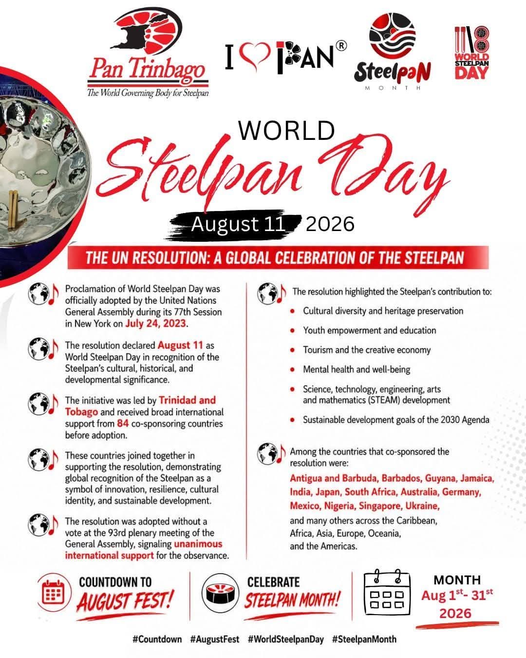 World Steelpan Day: Ancestral Walk & Official Celebrations