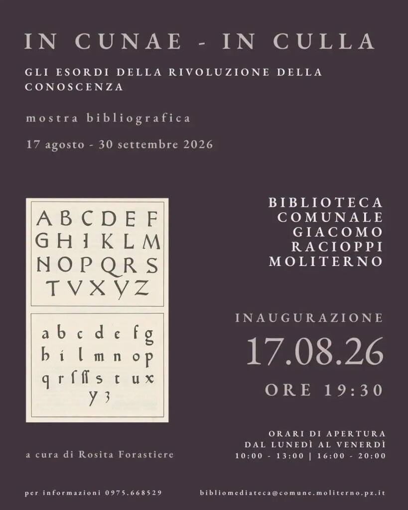 IN CUNAE – IN CULLA. Gli esordi della rivoluzione della conoscenza