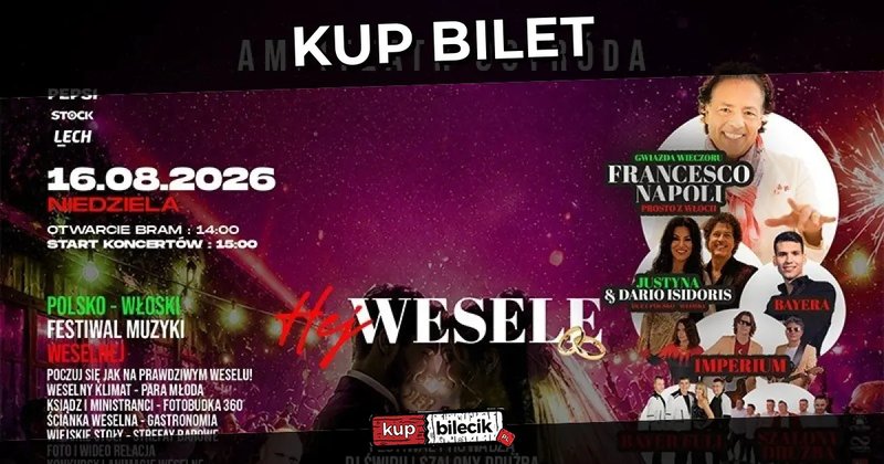 Hej Wesele 2026 - Polsko-Włoski Festiwal Muzyki Weselnej