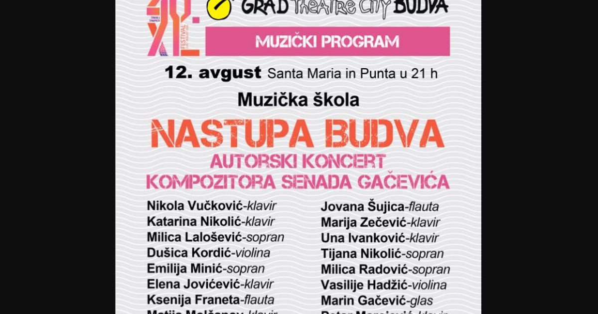 Autorski koncert Senada Gačevića „Nastupa Budva“ (Grad teatar)