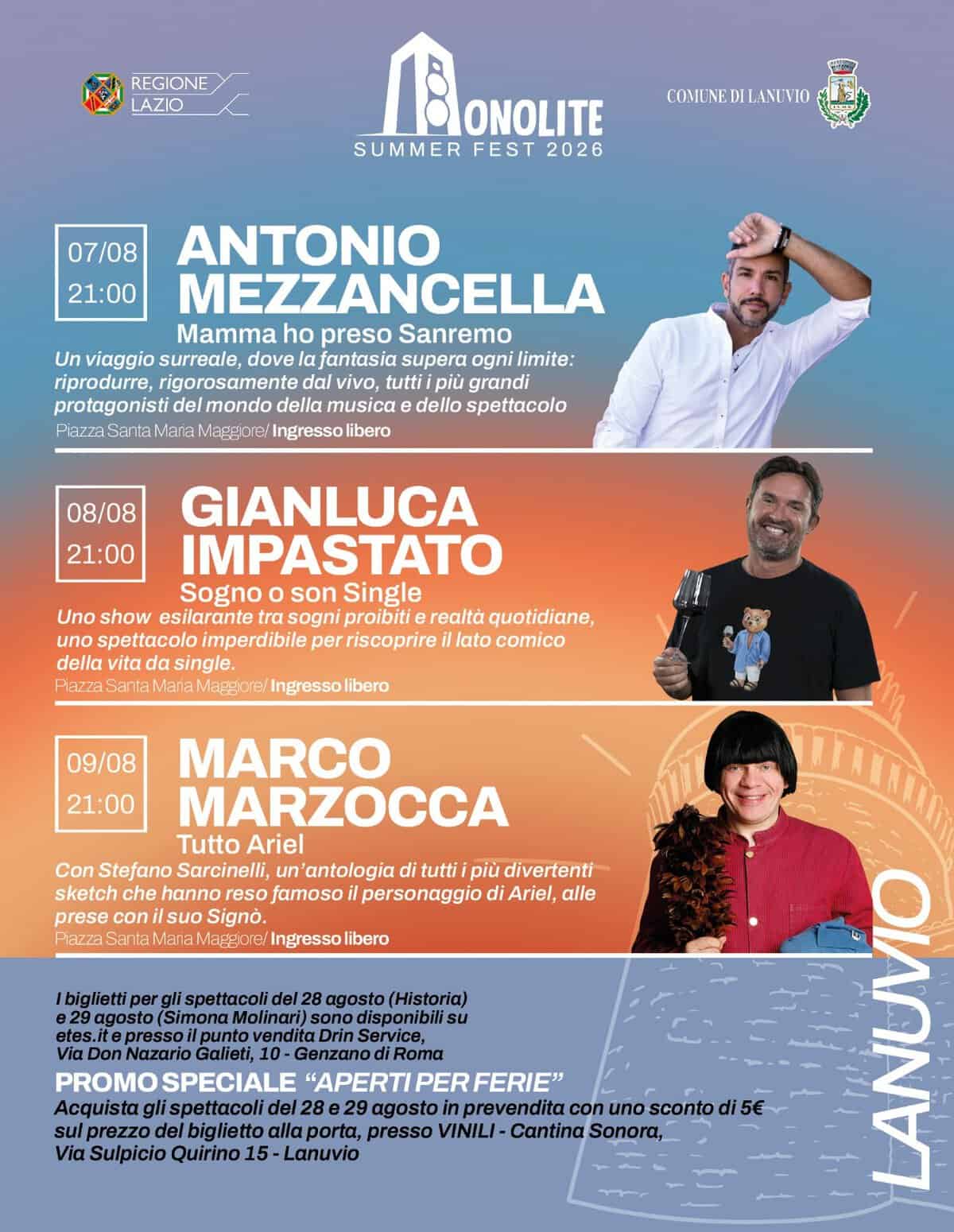 Festa grande a Lanuvio (Aperti per Ferie & Monolite Summer Fest)