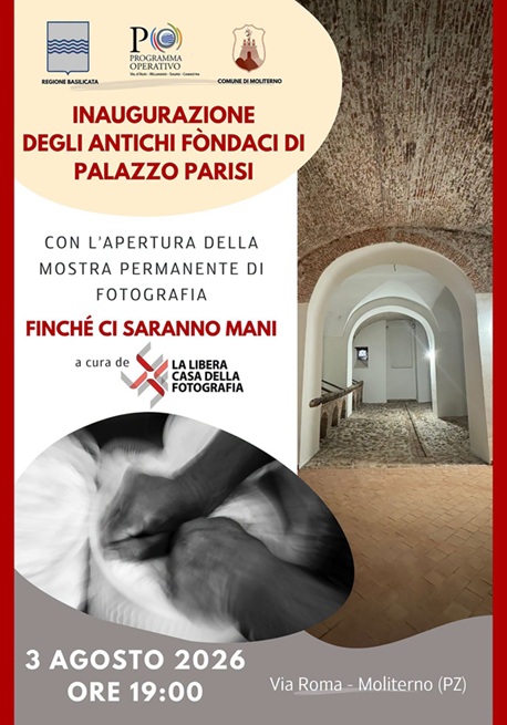 Riapertura Antichi Fòndaci di Palazzo Parisi e inaugurazione mostra fotografica permanente "Finché ci saranno mani"