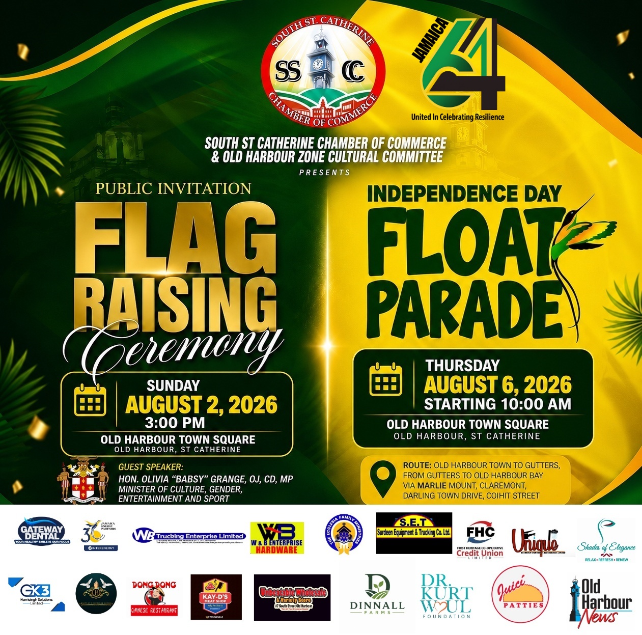 Old Harbour Independence Flag Raising Ceremony and Float Parade