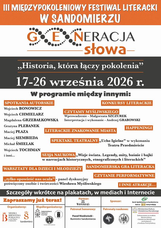 III Międzypokoleniowy Festiwal Literacki "Generacja Słowa"