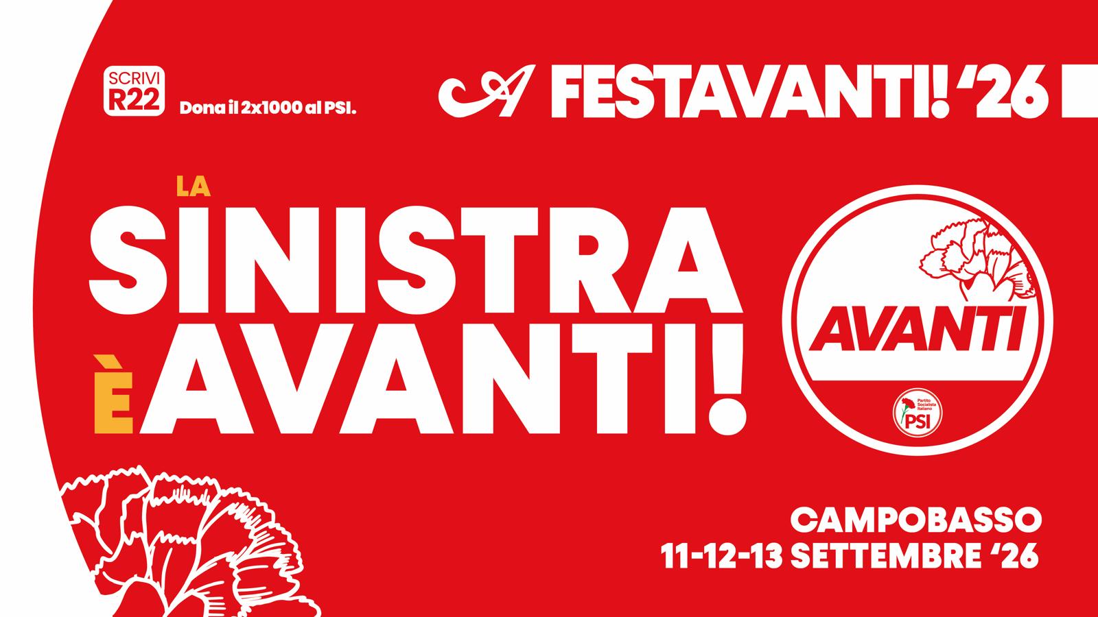 Festa nazionale dell’Avanti! 2026