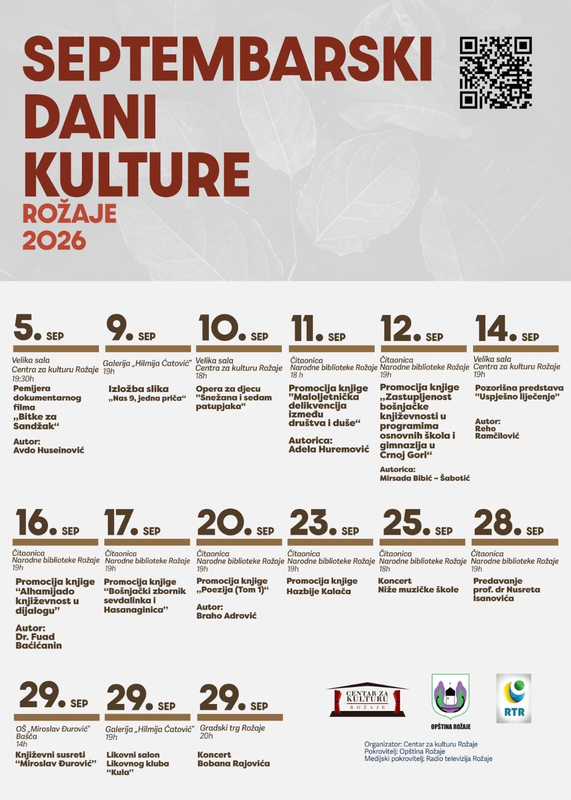 Septembarski dani kulture u Rožajama