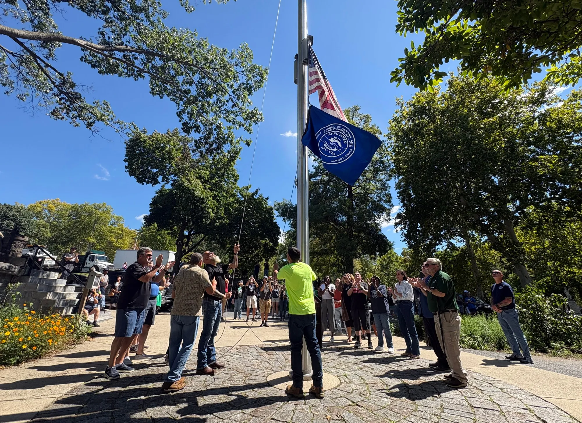 Labor Day flag-raising ceremony